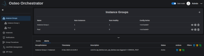 Osteo Orchestrator Screenshot - Instance Groups